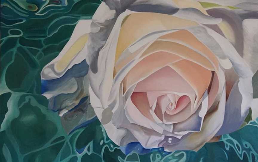 Divinely inspired, peaceful and perfect. I paint flowers for their beauty but they also symbolise many key events in our lives. I was drawn to this image as I am intrigued trying to capture the gentle ebb of the water on the flower.