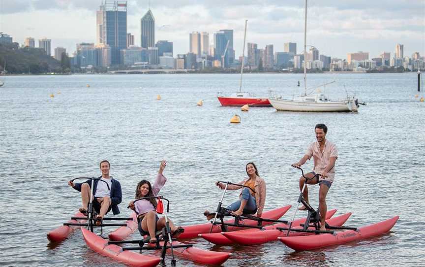 Rediscover riding!  Water Bike on The Swan at Matilda Bay