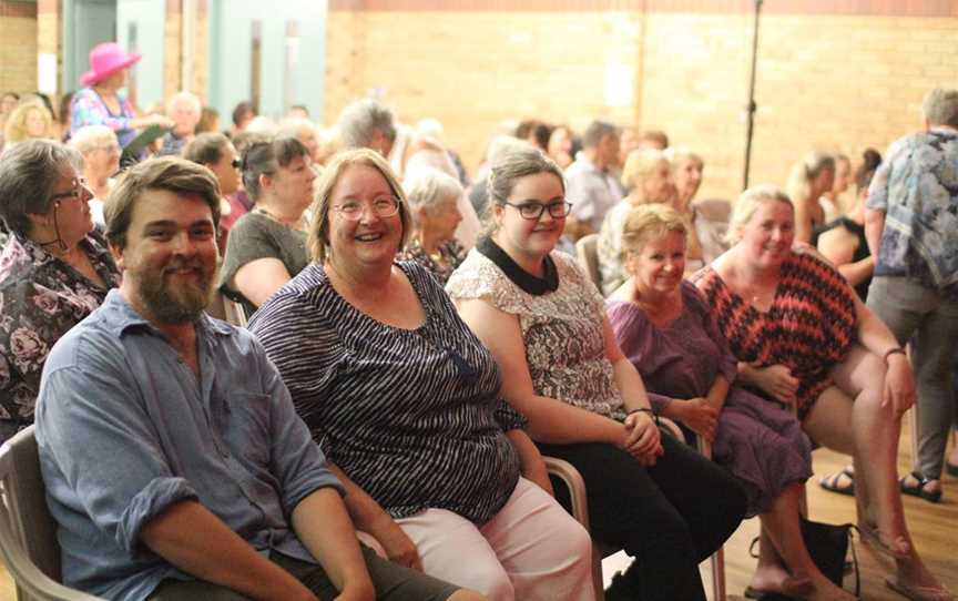 Patrons enjoying a performance of 'Fat Girls in Bike Shorts' at the Narrogin Senior Citizens Centre in 2018. Photo courtesy of C Thornton.