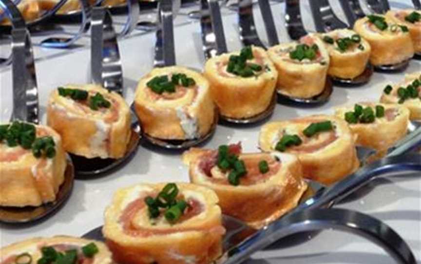 Salmon & Cream Cheese served on Bent Spoons Canape Selection