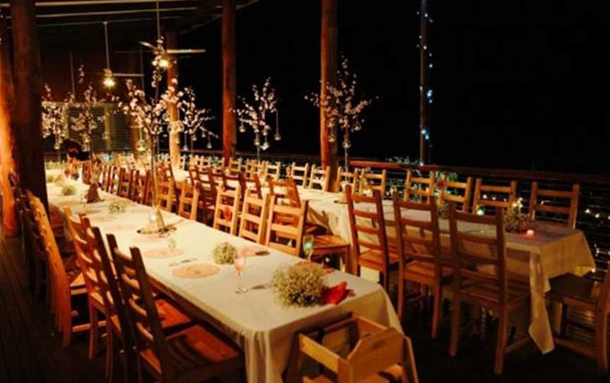 Evening wedding on the Cider House deck