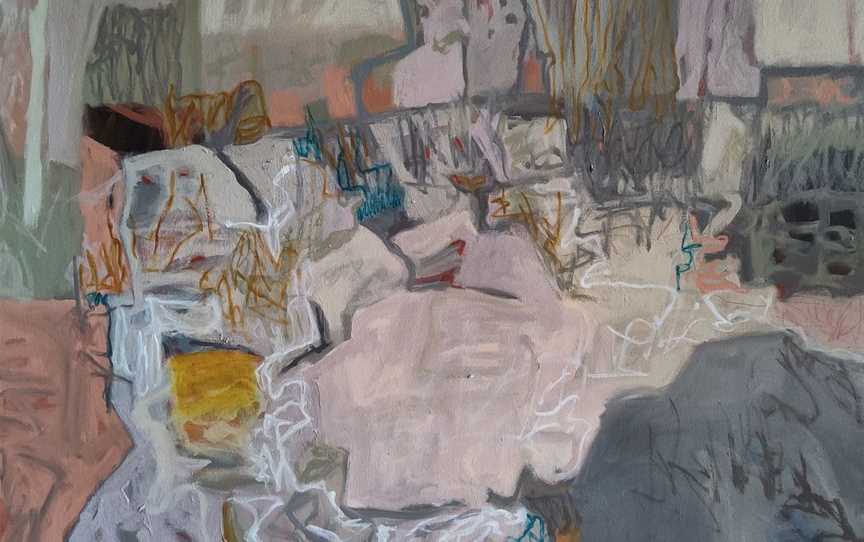 Barbara Gell, Whistlepipe Pool (detail), 2021, oil on canvas, 76 x 121 cm. Image courtesy of the artist.