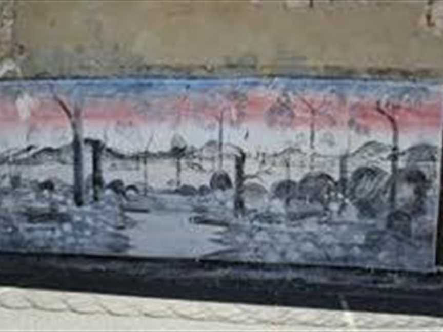 Fremantle Prison- artwork in exercise yard