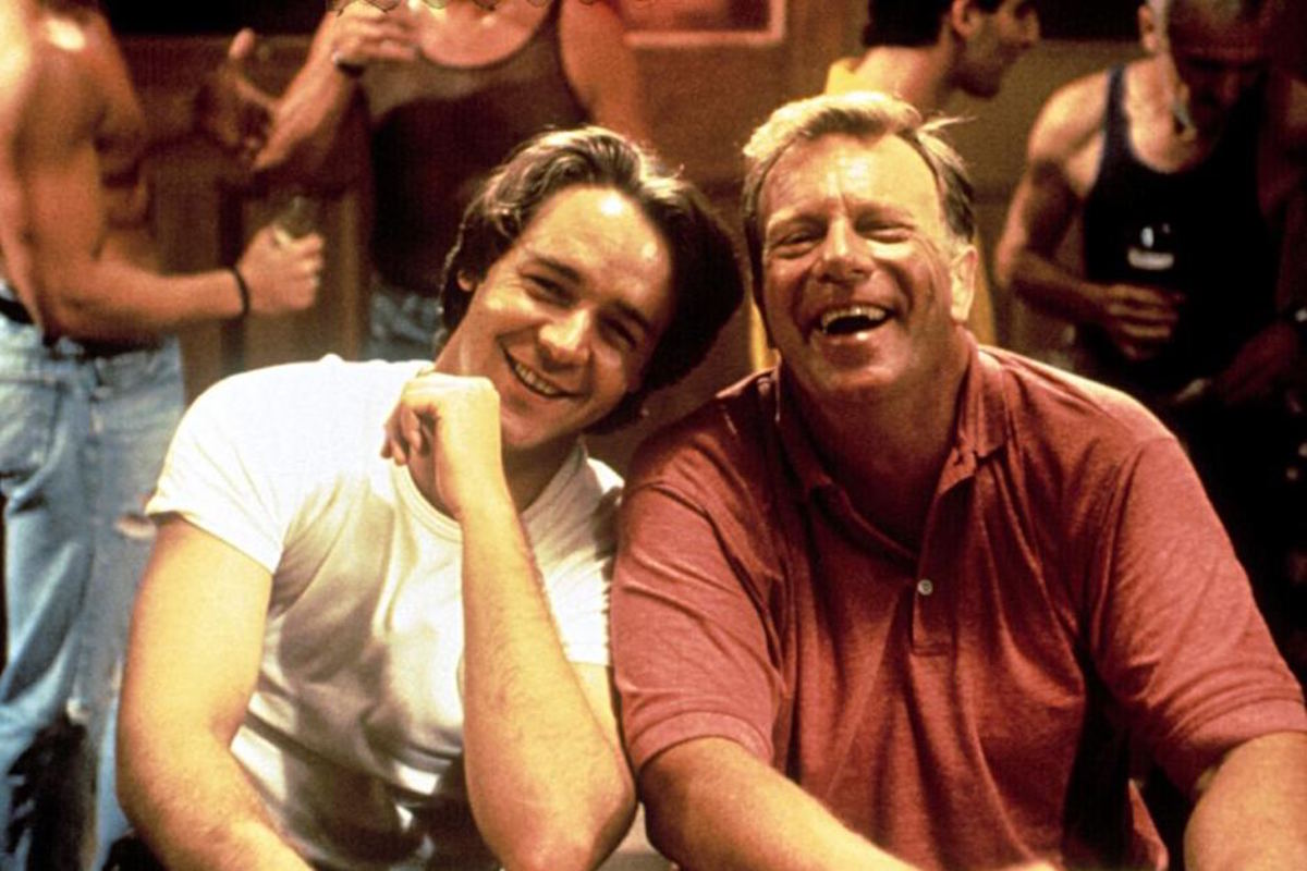 Russell Crowe & Jack Thompson in the 1994 film adaption of The Sum Of Us