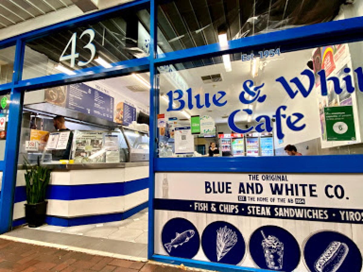 Blue and White Cafe photo