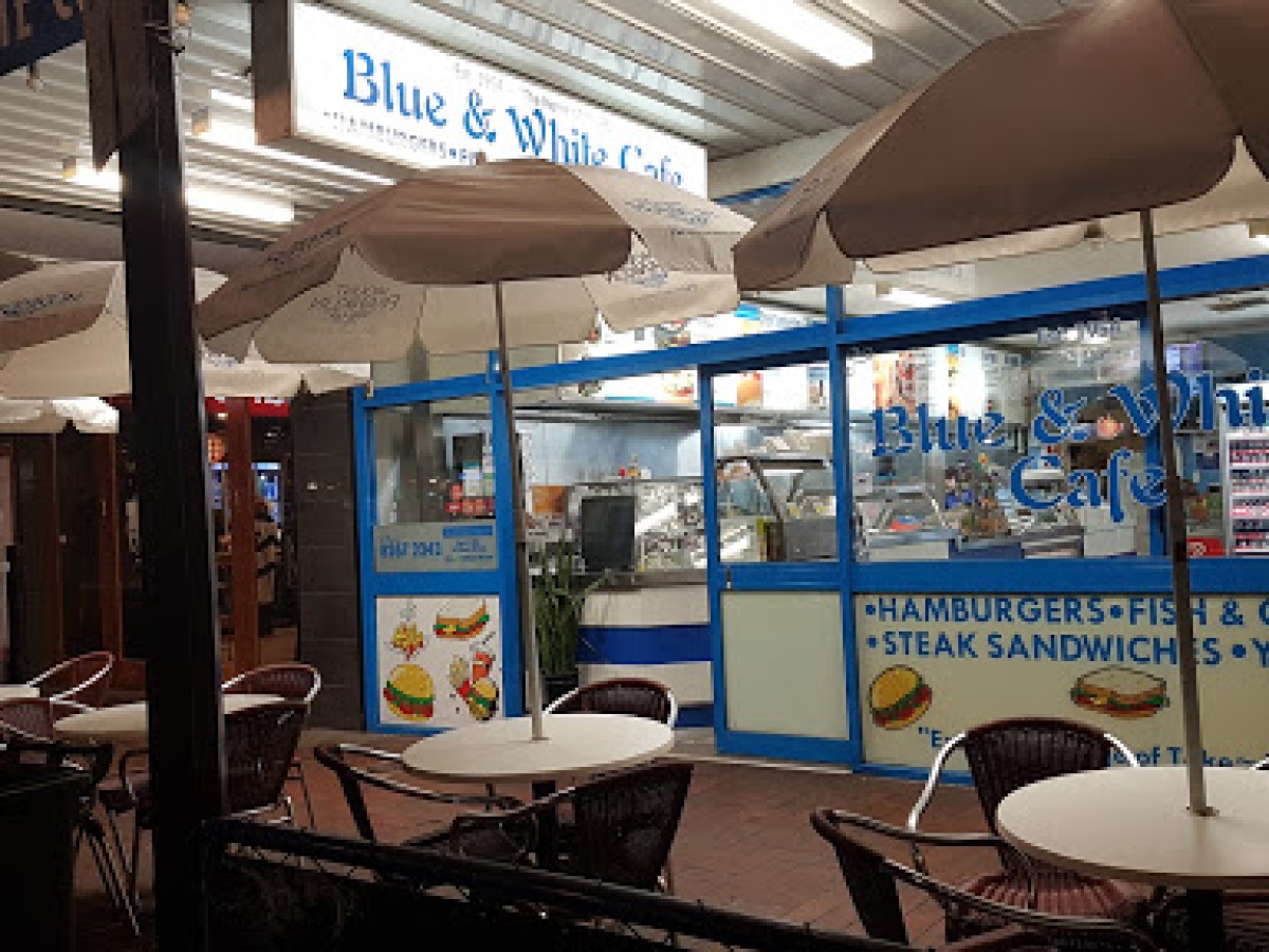 Blue and White Cafe photo