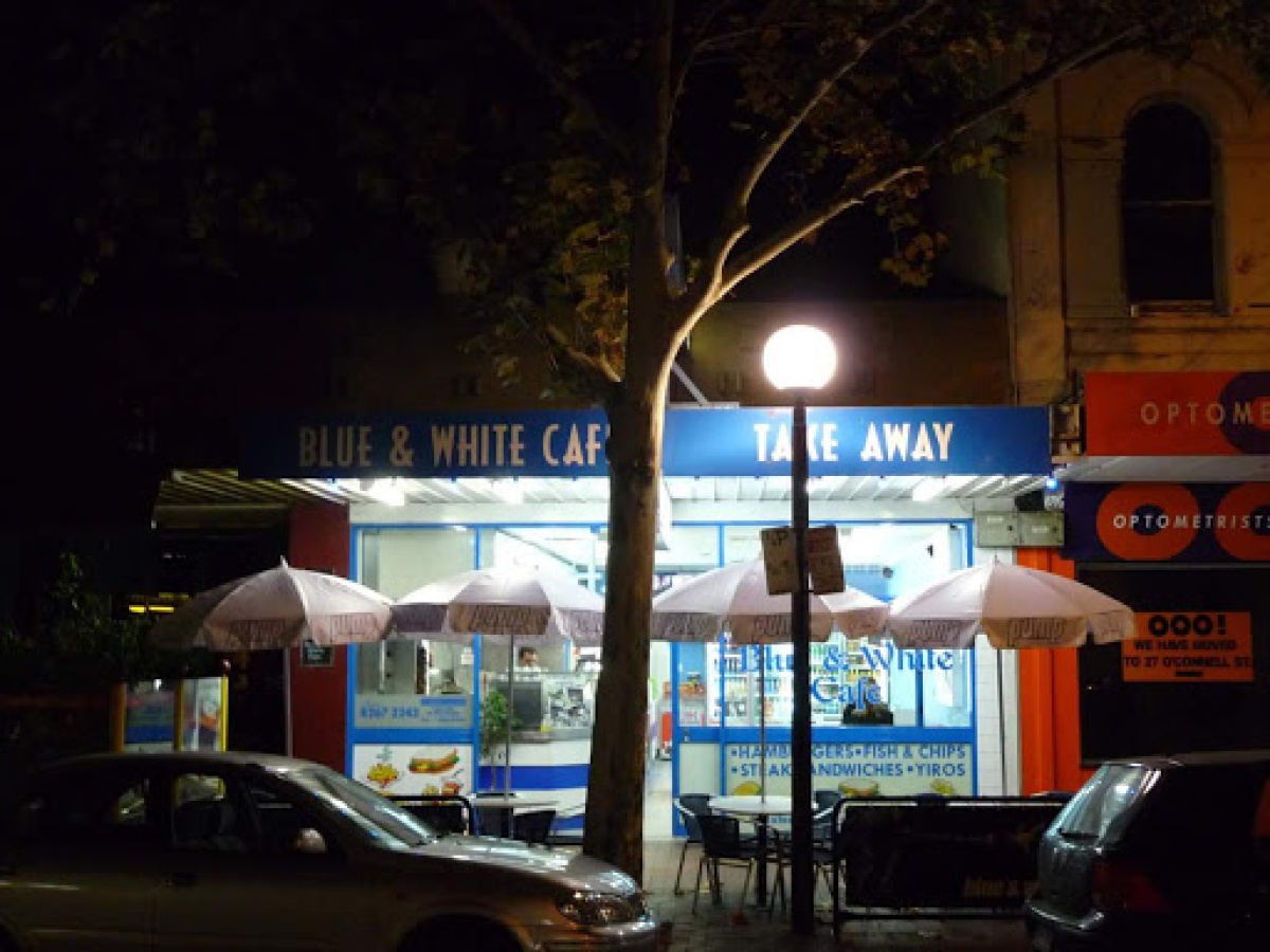 Blue and White Cafe photo