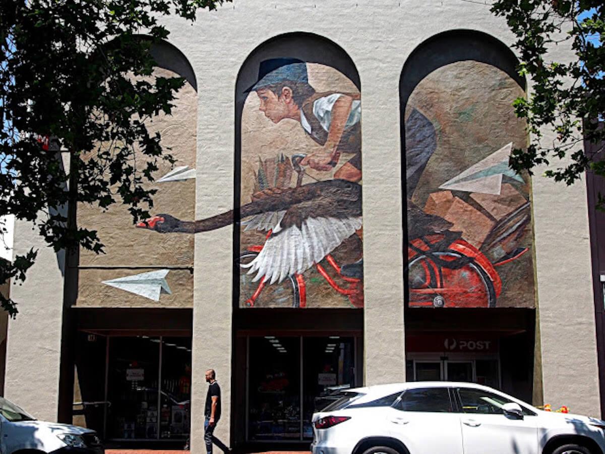 The Boy On The Red Bike Mural